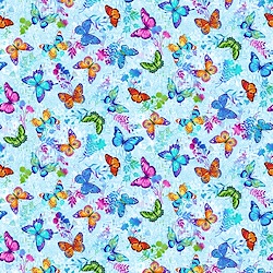 Light Blue - Butterflies